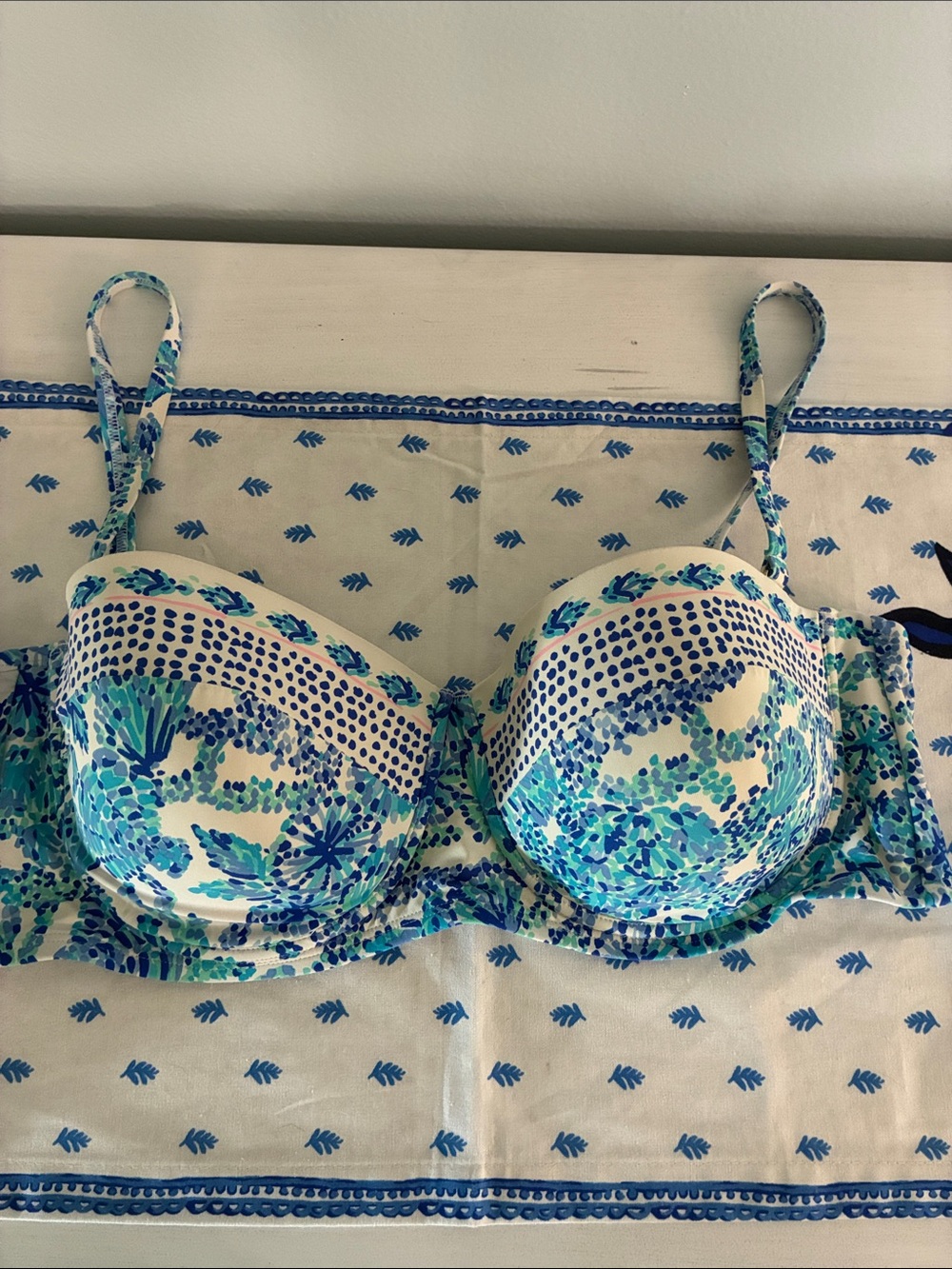 Lilly Pulitzer Aqua & Blue Floral Underwire Swim Bra
